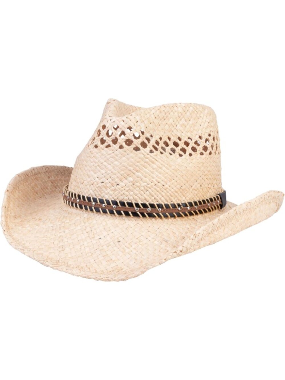 Unisex Beige Straw Rancher Wide Brim Imported Cowboy Western Cowgirl Hat